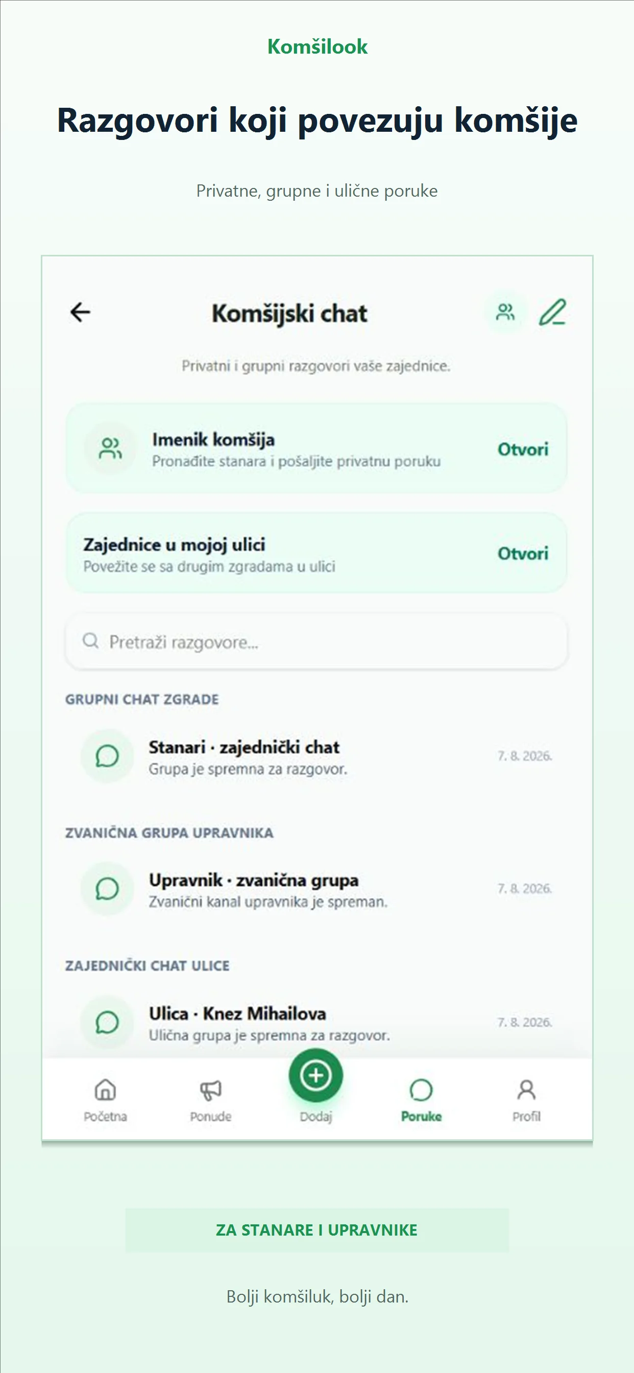 Komšilook ekran razgovora